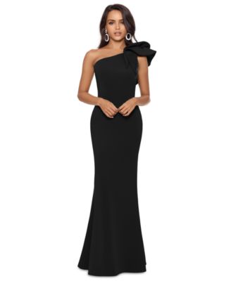 Betsy & Adam - Women's One-Shoulder Scuba Crepe Gown