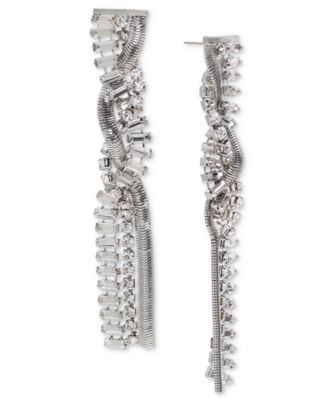 I.N.C. International Concepts - Crystal & Snake Chain Twisted Linear Drop Earrings