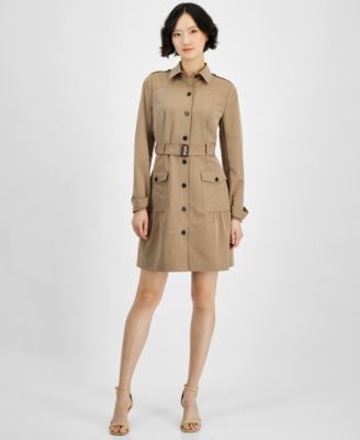 Tahari ASL - Women's Belted Safari Long-Sleeve Dress