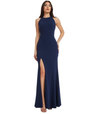 Dress the Population - Women's Paige Side-Slit Halter Gown