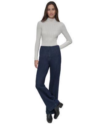 DKNY Jeans - Petite High-Rise Wide-Leg Jeans