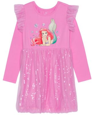 Disney - Toddler & Little Girls Ariel Smile Long-Sleeve Dress