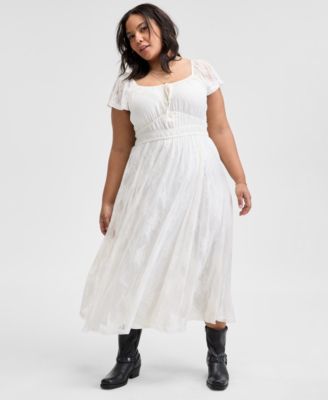 And Now This - Trendy Plus Size Lace Maxi Dress