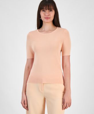 Tahari ASL - Women's Fine-Rib Crewneck Sweater T-Shirt