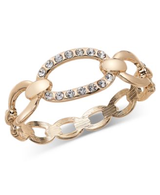 I.N.C. International Concepts - Gold-Tone Pav&eacute; Oval Link Bangle Bracelet