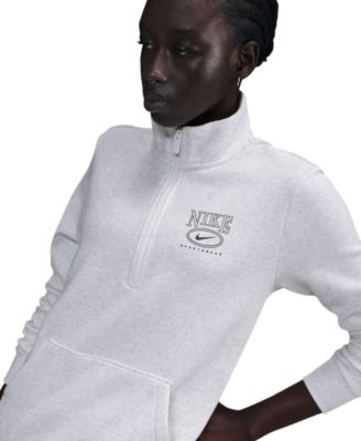 Nike - Women's Club Fleece Mock-Neck 1/2-Zip Logo Top