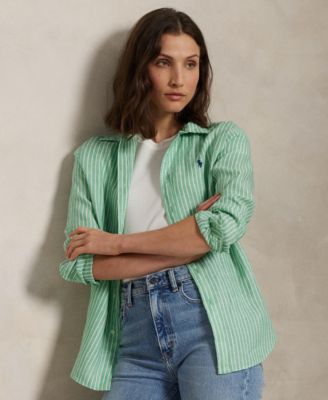 Polo Ralph Lauren - Women's Classic-Fit Striped Linen Shirt