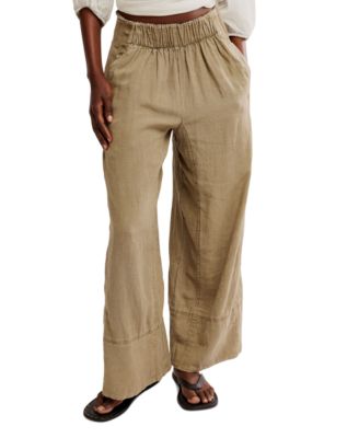 Free People - Women's Days End Linen-Blend Pull-On Pants