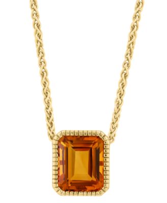EFFY Collection - Citrine Pendant Necklace (5-7/8 ct. t.w.) in 14k Gold over Silver, 17" + 1" extender (Also in Amethyst)