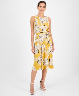 Kasper - Women's Floral-Print Sleeveless Fit & Flare Dress