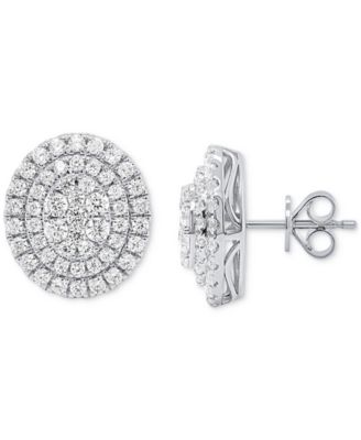Forever Grown Diamonds - Lab Grown Diamond Double Halo Cluster Stud Earrings (2 ct. t.w.)