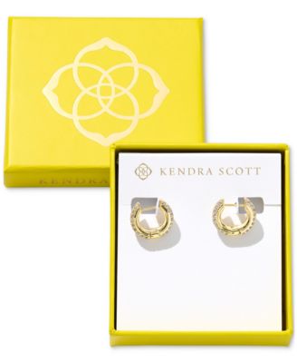 Kendra Scott - 14k Gold-Plated Small Pav&eacute; Huggie Hoop Earrings, 0.62"
