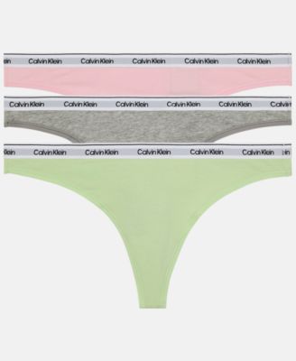 Calvin Klein - Women's 3-Pk. Modern Logo Low-Rise Thong Underwear