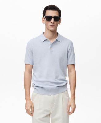 MANGO - Men's Structured Knitted Slim-Fit Polo Shirt