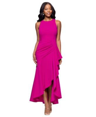 Betsy & Adam - Petite Sleeveless Scoop-Neck Ruffle Dress