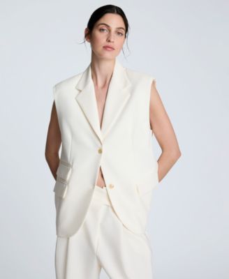 Kenneth Cole - Women's Luxe Twill Triple-Pocket Vest