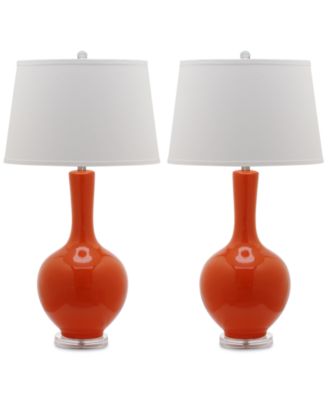 Safavieh - Set of 2 Blanche Gourd Ceramic Table Lamps
