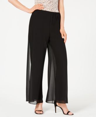 Alex Evenings - Petite Straight-Leg Overlay Pants