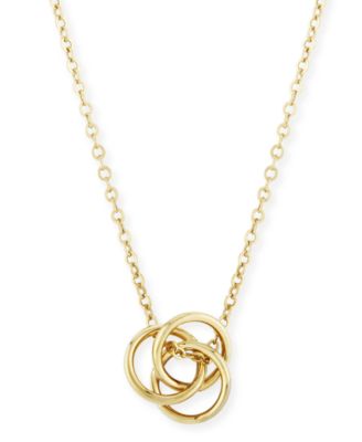 Macy's - Love Knot Necklace Set in 14k Yellow Gold