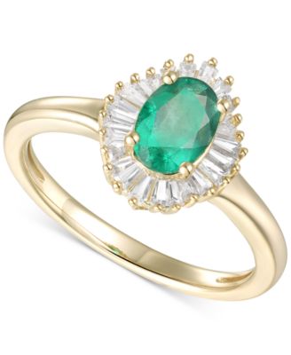 Macy's - Emerald (3/4ct. t.w.) & Diamond (1/4 ct. t.w.) Ring in 14k Gold (Also Available in Sapphire, Tanzanite & Ruby)