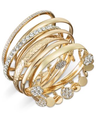 I.N.C. International Concepts - Gold-Tone 7-Pc. Set Crystal Bangle Bracelets