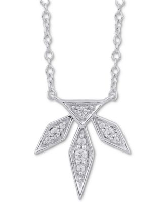 Enchanted Disney Fine Jewelry - Diamond Elsa Snowflake Pendant Necklace (1/10 ct. t.w.) in Sterling Silver, 16" + 2" extender