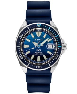 Seiko - Men's Automatic Prospex PADI Special Edition Blue Silicone Strap Watch 45mm