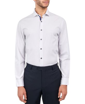 MICHELSONS OF LONDON - Men's Regular-Fit Fine Stripe Dress Shirt