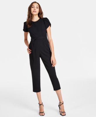 Calvin Klein - Women's Tie-Waist Tulip-Sleeve Jumpsuit