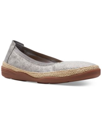 Clarks - Women's Elaina Rae Textured Jute-Trim Flats