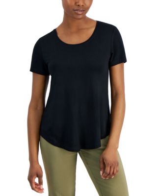 JM Collection - Petite Solid Knit Short-Sleeve Top