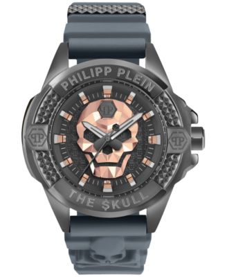 Philipp Plein - Men's The Skull Gray Silicone Strap Watch 44mm