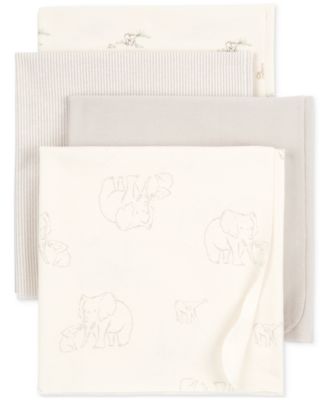 Carter's - Baby Elephant Cotton Receiving Blankets, Pack of 4