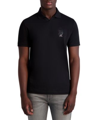 KARL LAGERFELD PARIS - Men's Slim-Fit Printed Micro-Piqu&eacute; Polo Shirt