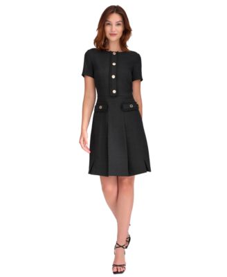 Tommy Hilfiger - Women's Round-Neck Fringe-Trim Dress