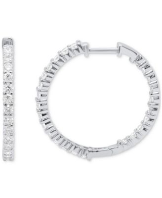 Forever Grown Diamonds - Lab Grown Diamond Hoop Earrings (2 ct. t.w.) in Sterling Silver