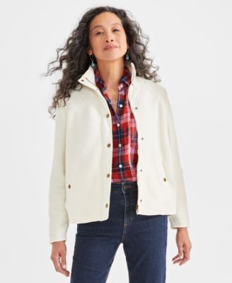 Style & Co - Plus Size Quilted-Yoke Sherpa Jacket