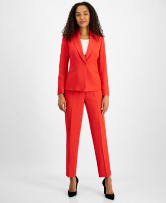 Le Suit - Women's One-Button Straight-Leg Pantsuit