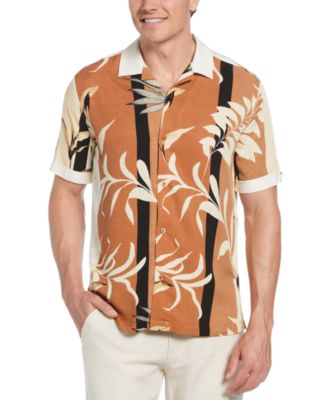 Cubavera - Men's Short Sleeve Button-Front Floral Print Camp Shirt