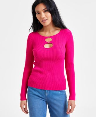 I.N.C. International Concepts - Women's Double-Cutout Sweater