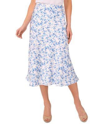 CeCe - Women's Floral Bias Flared Midi Skirt