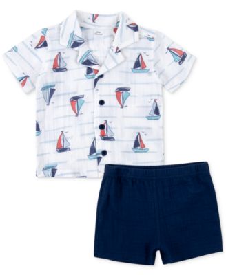 Baby Essentials - Baby Boys 2-Pc. Sailor Shirt & Shorts Set