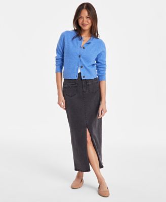 On 34th - Women's Crewneck Button-Front Cardigan
