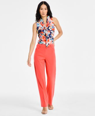 Tahari ASL - Women's High-Rise Straight-Leg Pants