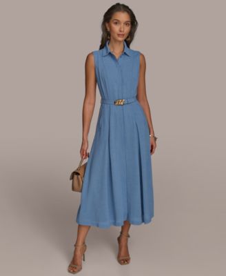 Donna Karan New York - Women's Belted Midi Shirt Dress