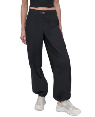 DKNY - Women's Cotton High-Rise Wide-Leg Cargo Pants