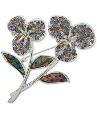 Anne Klein - Two-Tone Multi-Stone Flower Pin