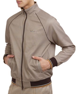 Ben Sherman - Men's Regular-Fit Houndstooth Check Full-Zip Track Jacket
