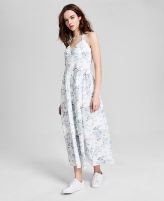 And Now This - Women's Printed Halter Sweetheart-Neck Dress