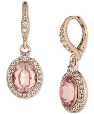 Givenchy - Pav&eacute; & Stone Oval Halo Drop Earrings